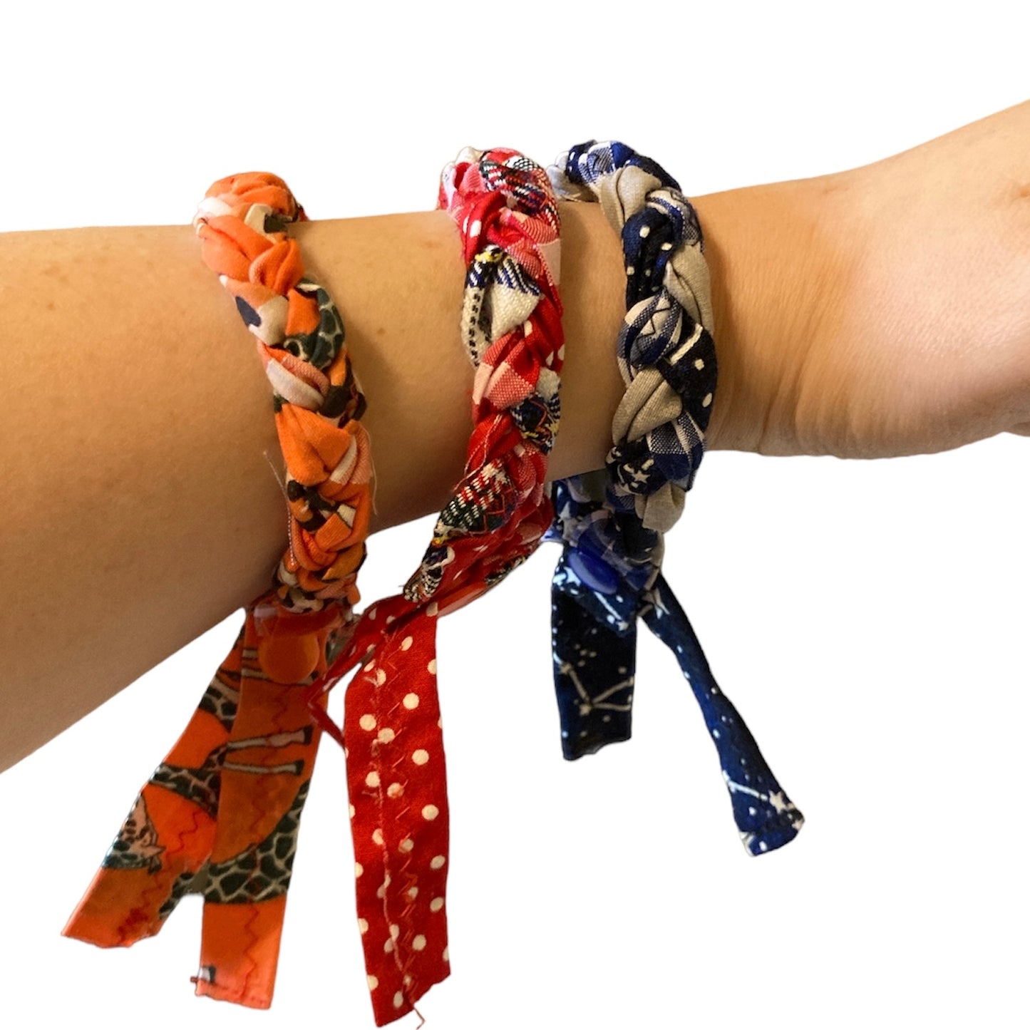 Scrap fabric bracelets