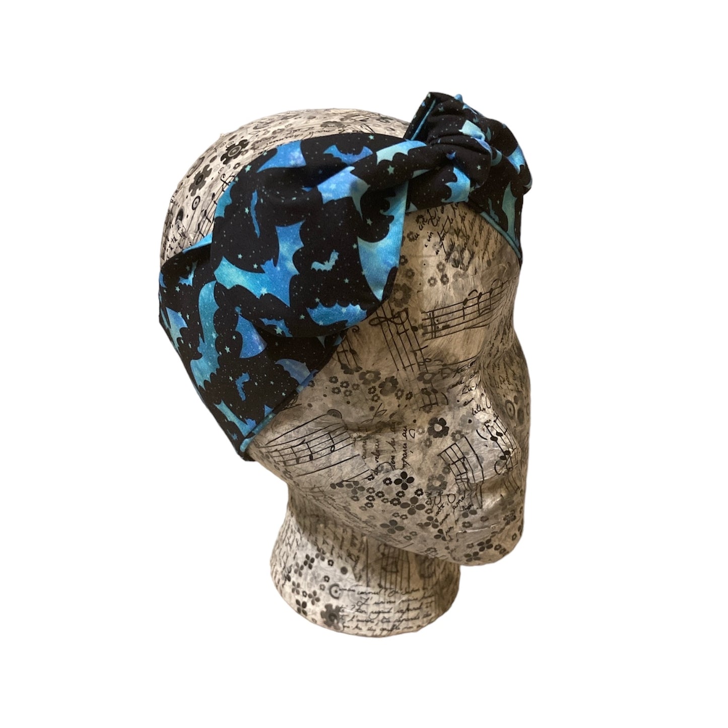 Cosmic blue bat self tie headband