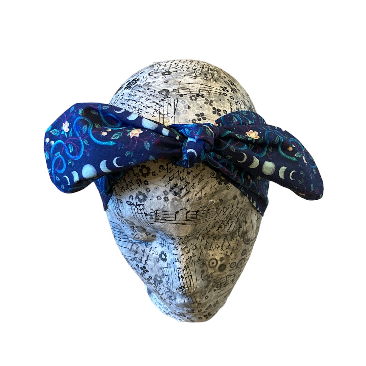 Serpent moon self tie headband