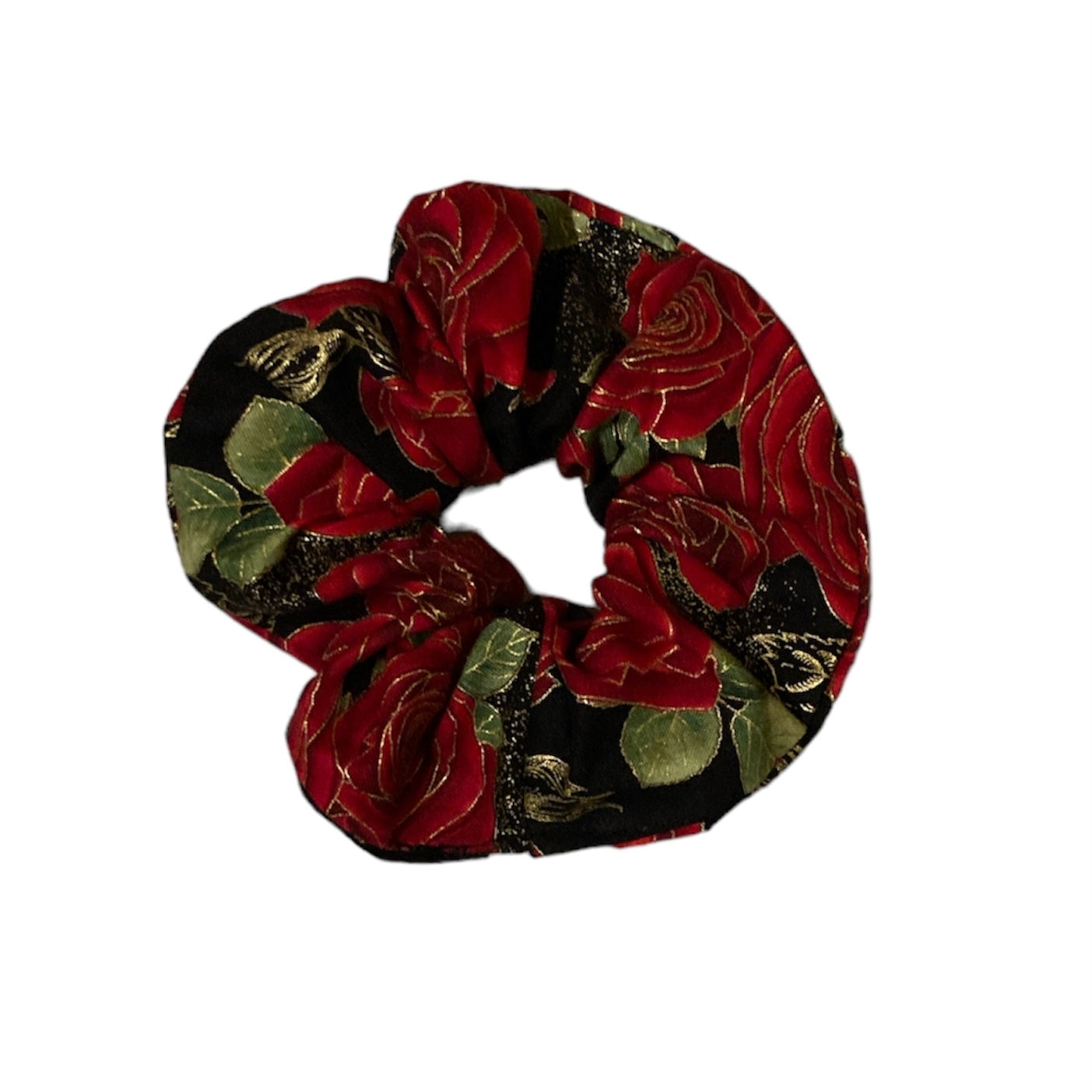 Red rose cotton scrunchies