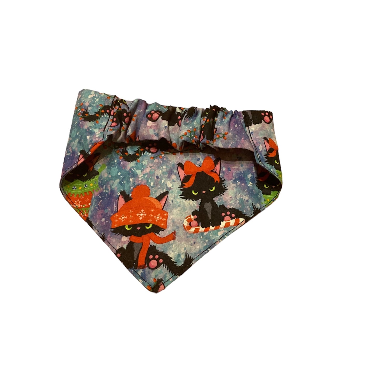 Grumpy Christmas cat elasticated bandana