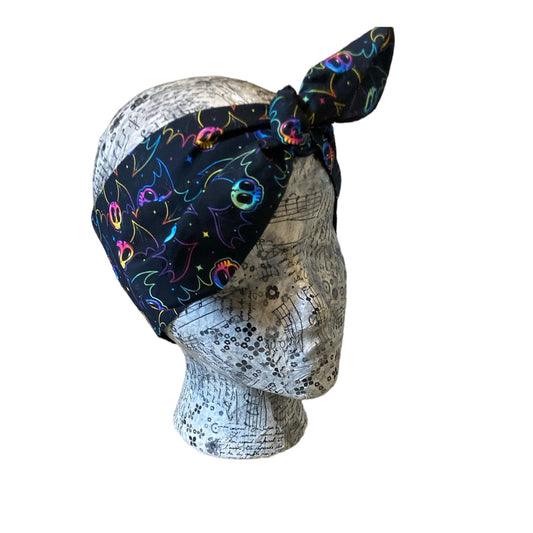 Rainbow skull Bats headband