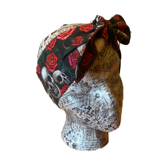 Rose and skull headband