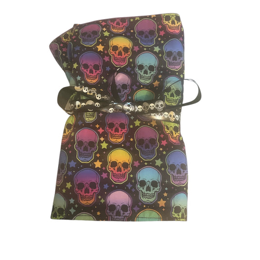 Rainbow skulls book or e-reader wrap