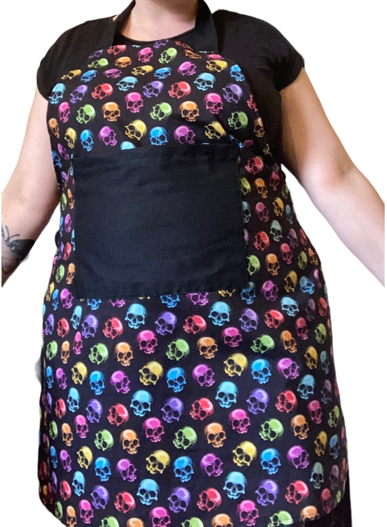 Spooky/ alternative cotton apron.