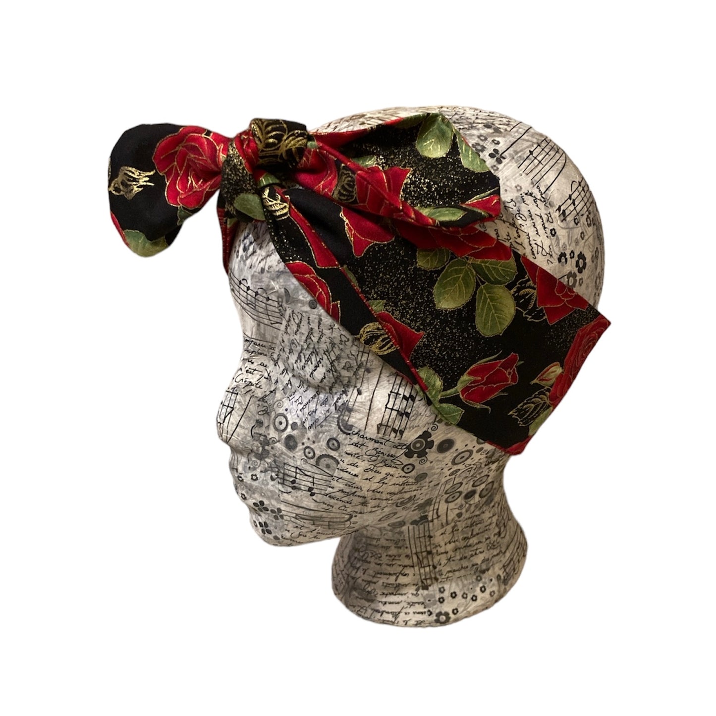 Red rose self tie headband