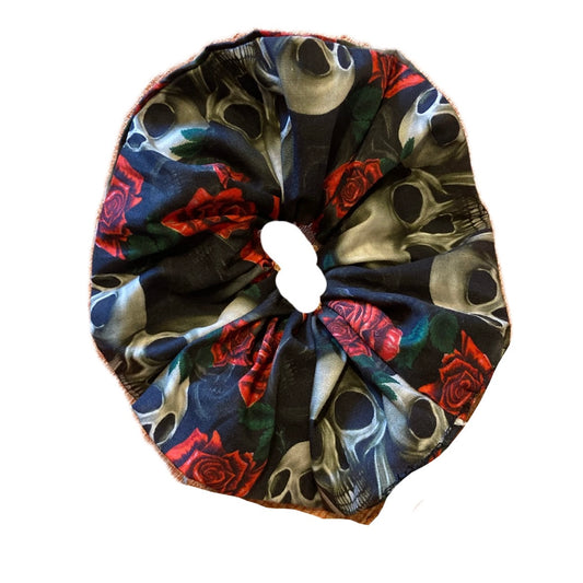 Rose and skull scrunchie