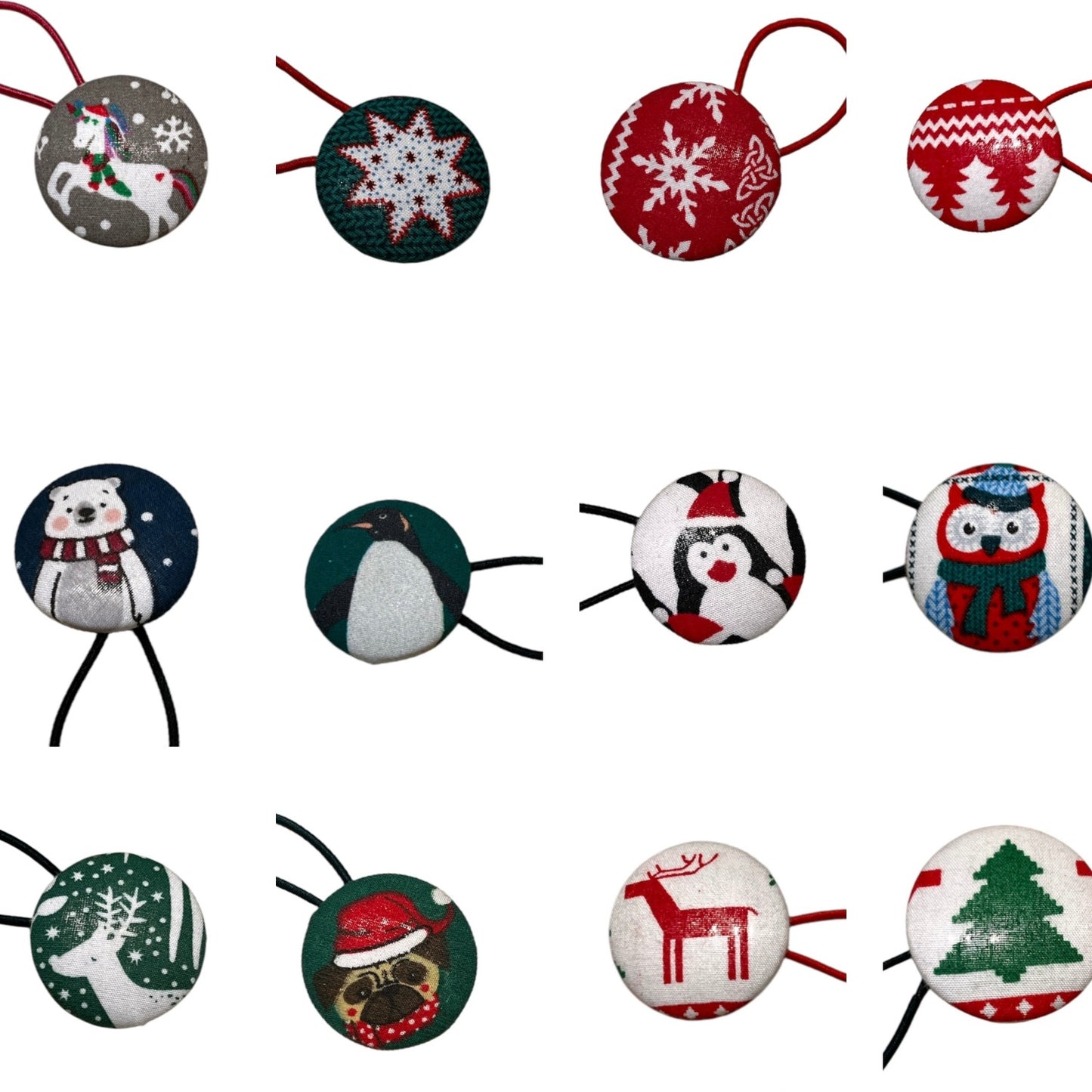 Festive Christmas themed Button Bobbles