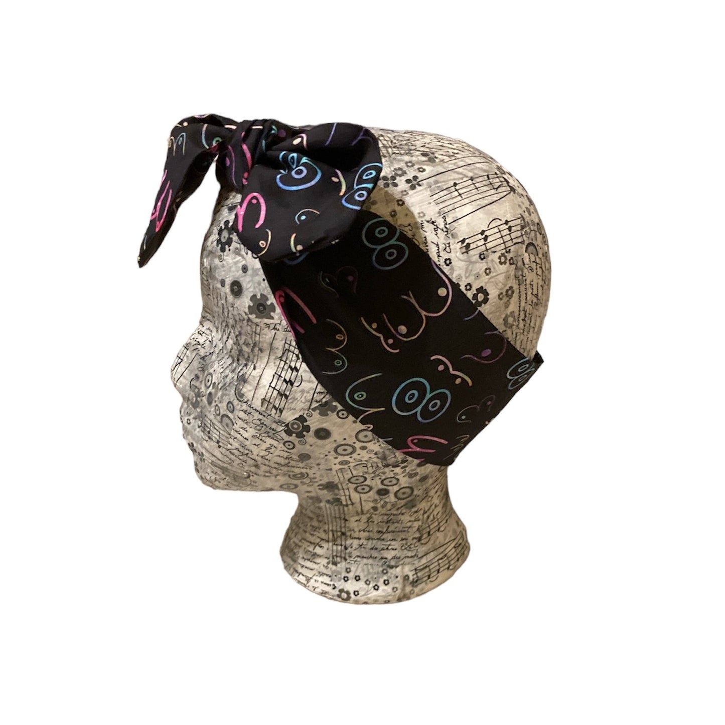 Neon Boob design self tie headband