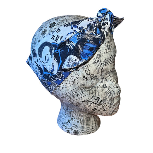 Classic horror blue and white headband