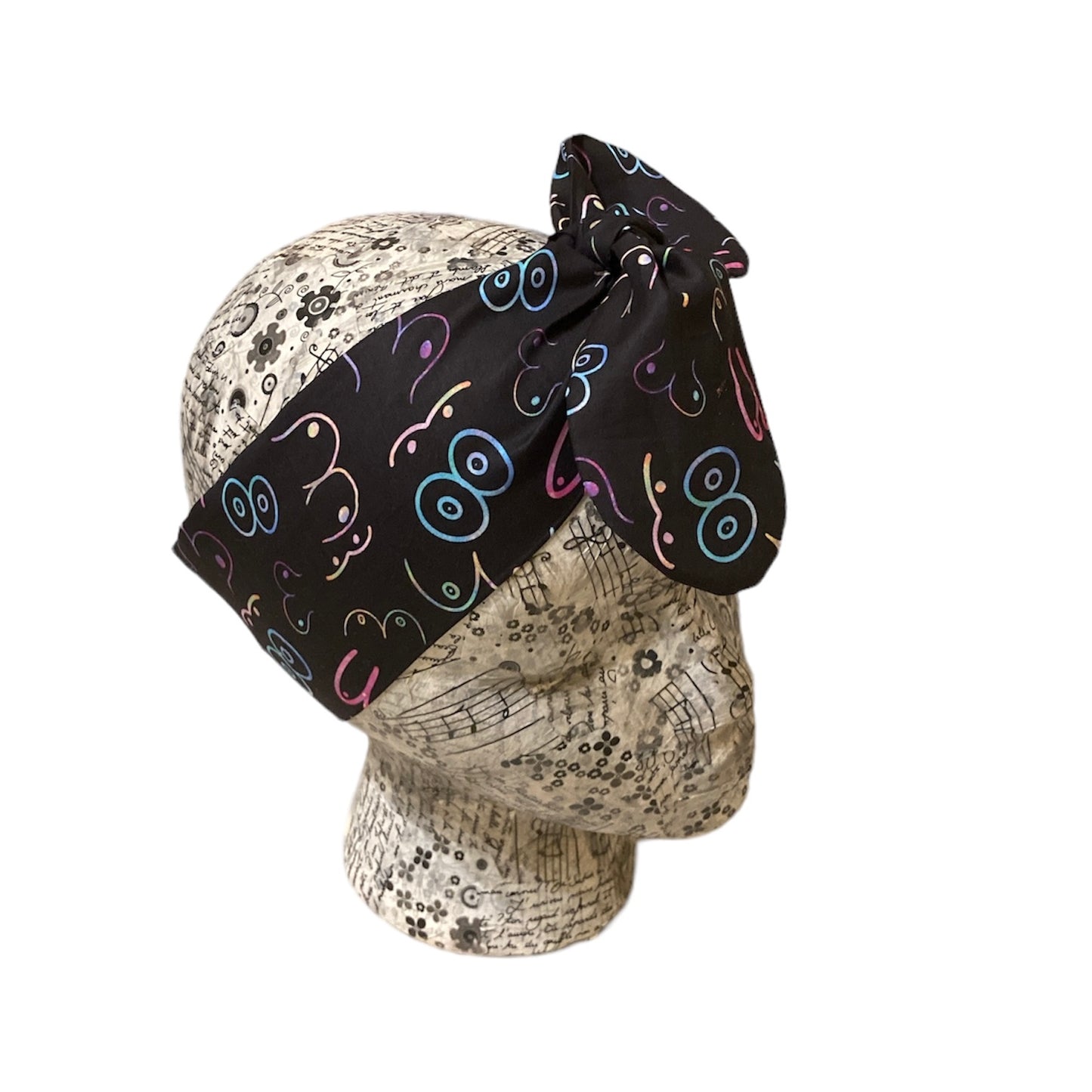 Neon Boob design self tie headband