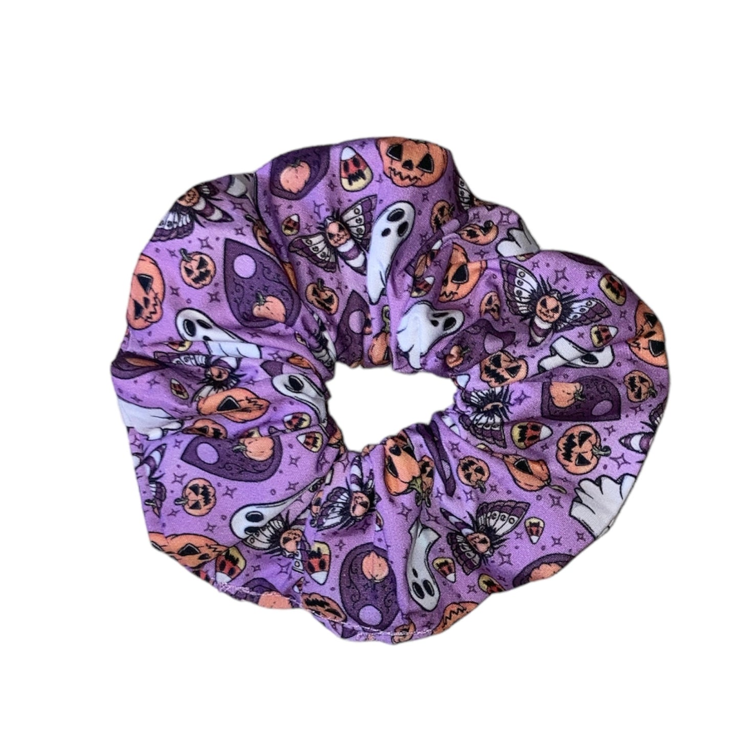 Purple pumpkin and ghost scrunchies
