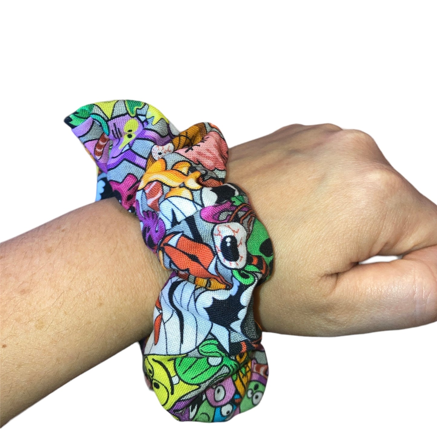 Colourful monster scrunchies