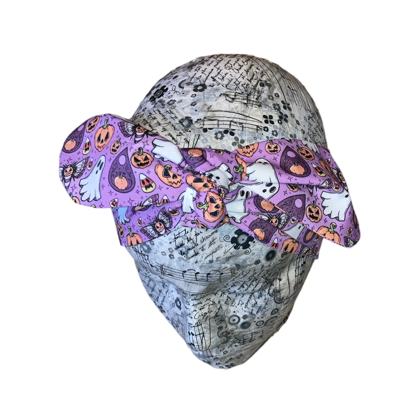 Pumpkin and moth purple headband