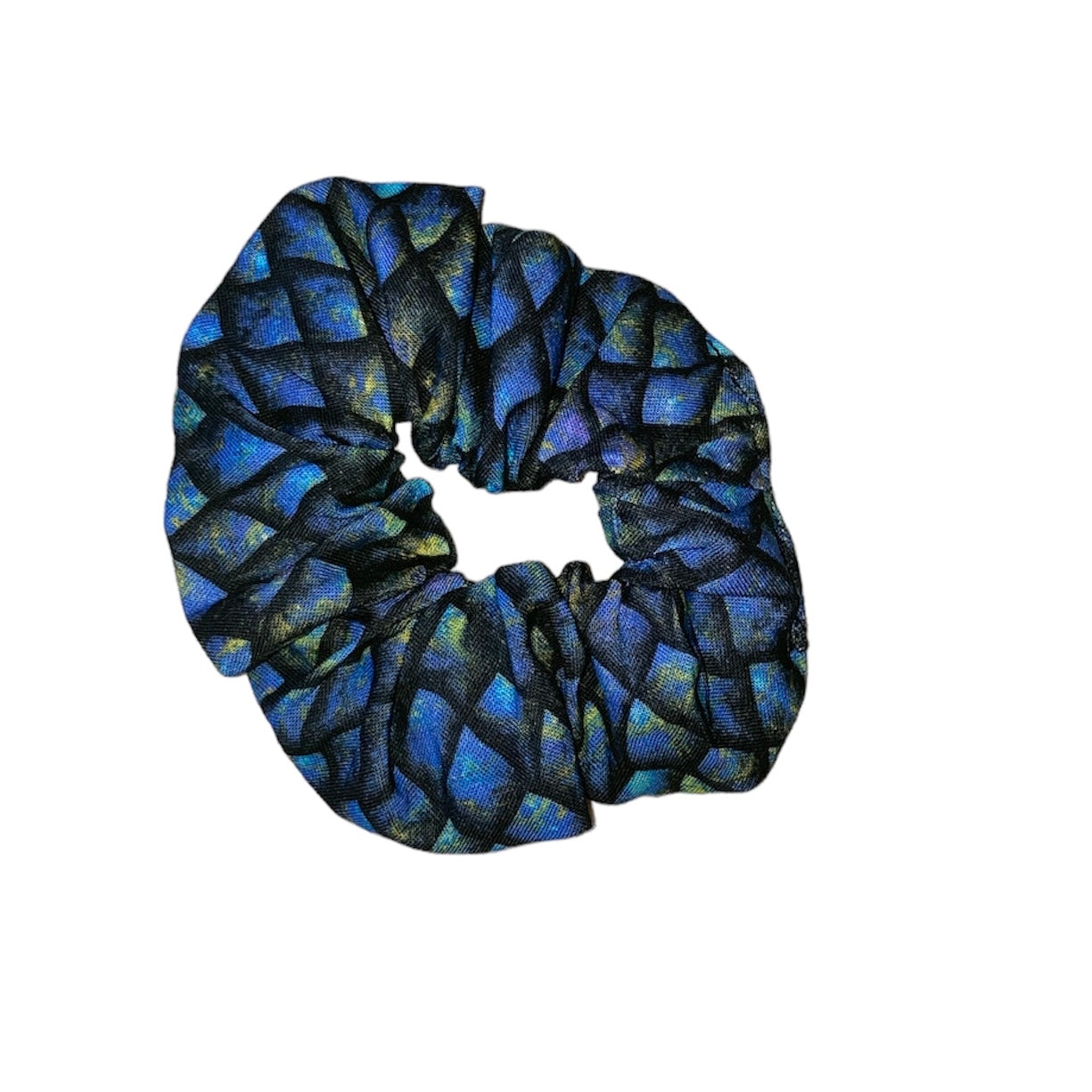 Blue dragon scales scrunchie