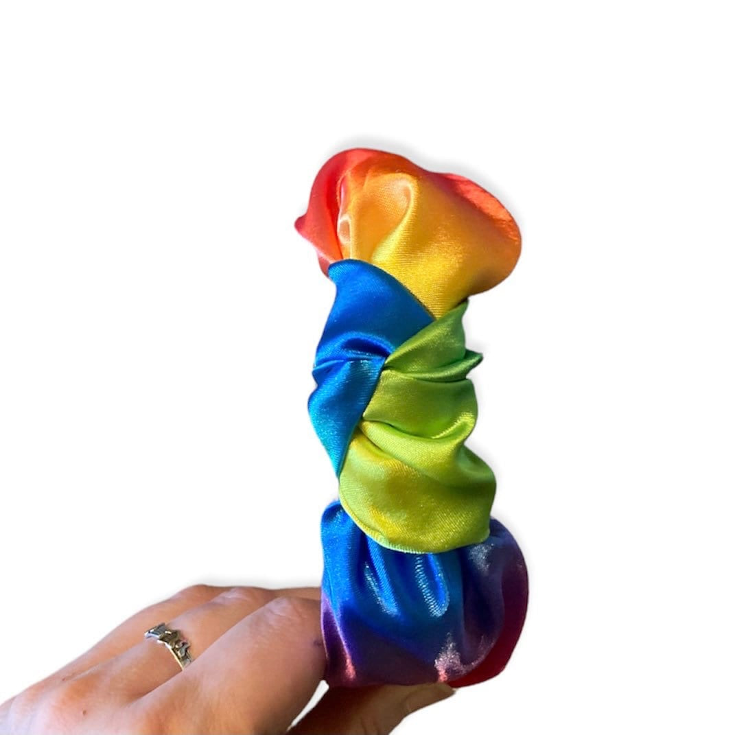 Rainbow satin knotted Alice band
